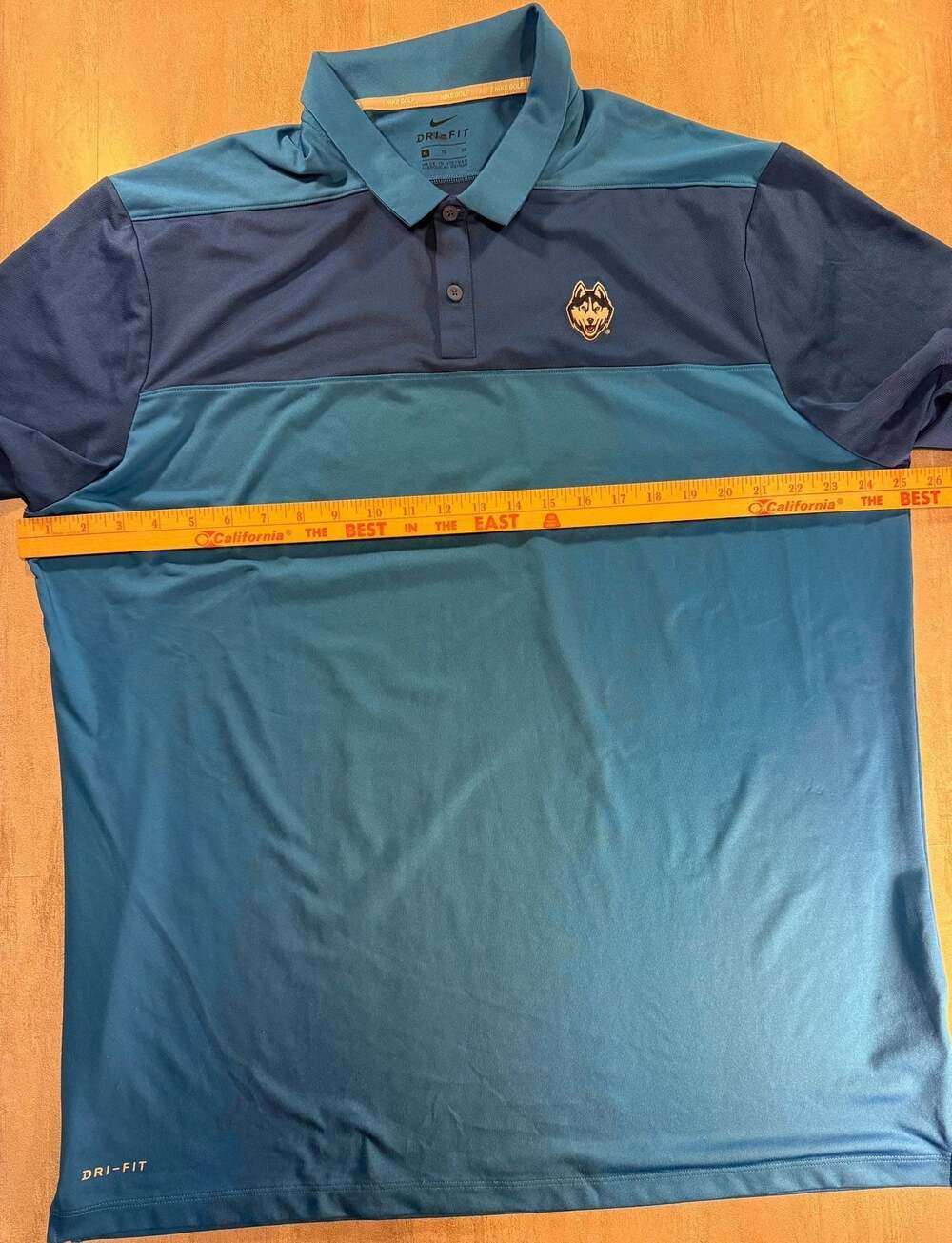 Nike Golf UConn Huskies Dri-Fit Two-Tone Polo Shirt Blue Size XL - Picture 4 of 5
